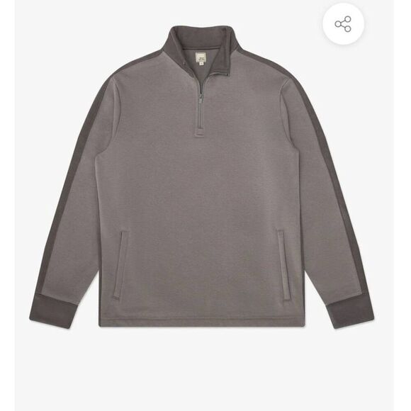 Swet Tailor Stretch Microfleece Quarter Zip Slalom Stripe Pullover Grey Monument - Picture 7 of 11